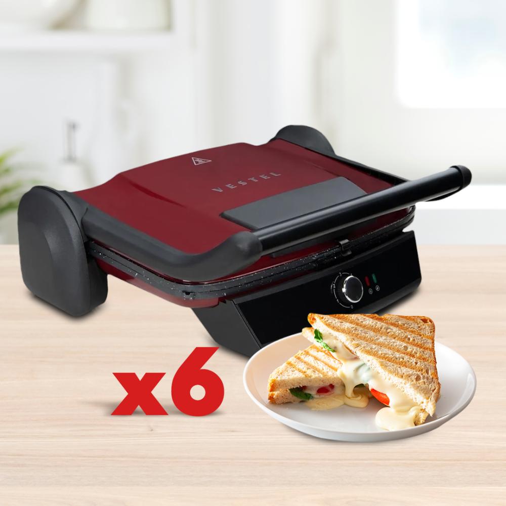 Tek Seferde 6 Adete Kadar Tost Yapabilme Özelliği Vestel Tost Makinesi Tek Seferde 6 Adete Kadar Tost Yapabilme Özelliği
