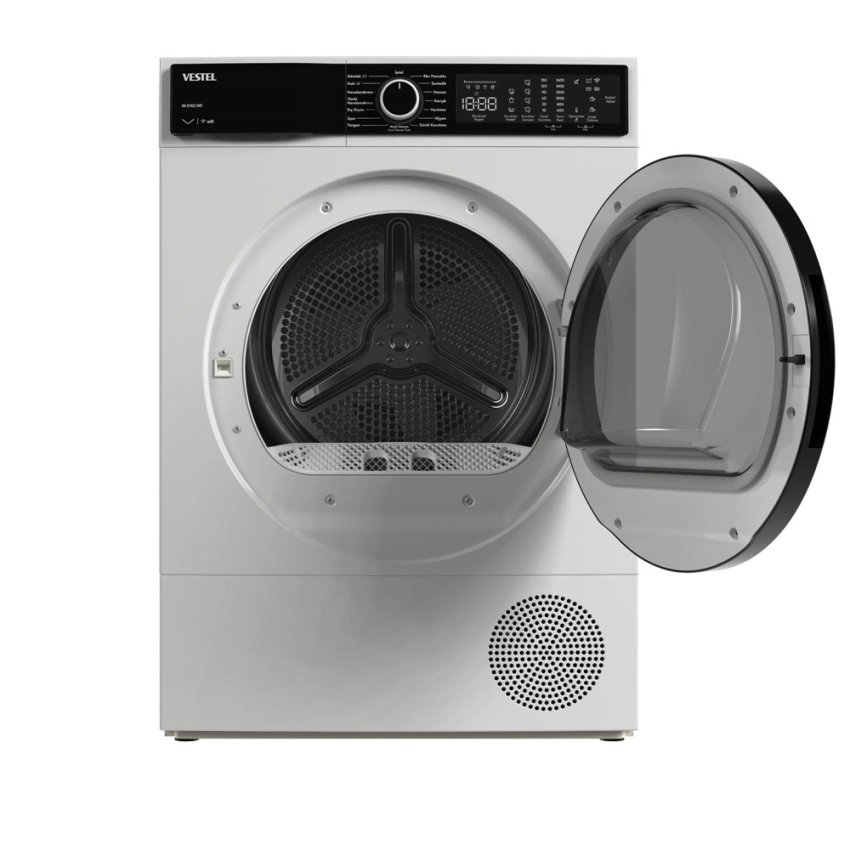 Vestel KM 87402 8 Kg Kurutma Makinesi Kapak Açık Görünümü