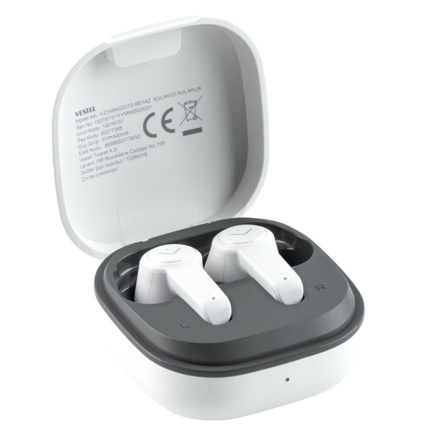 Vestel V23 Minidots Beyaz Kulakiçi Bluetooth Kulaklık