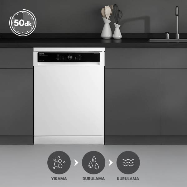 Vestel Bulaşık Makinesi Süper 50 dk Programı Vestel Bulaşık Makinesi Süper 50 Dk Programı
