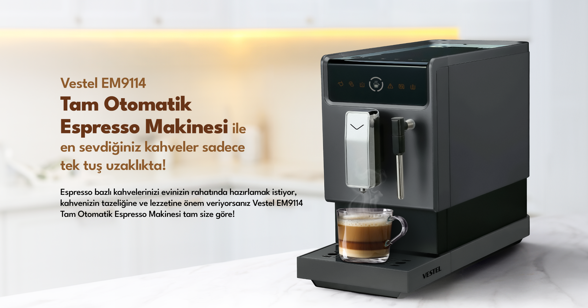 Vestel EM9114 Tam Otomatik Espresso Makinesi &Ouml;zellik 1