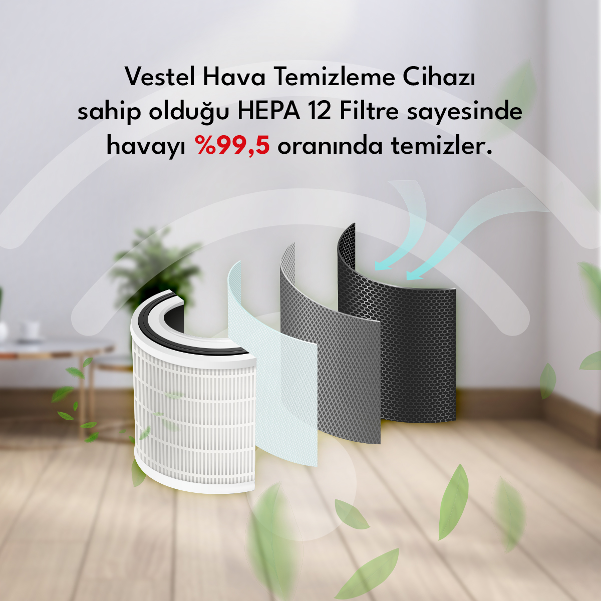 Hepa 12 Filtre Özelliği Vestel Hava Temizleyici Hepa 12 Filtre Özelliği