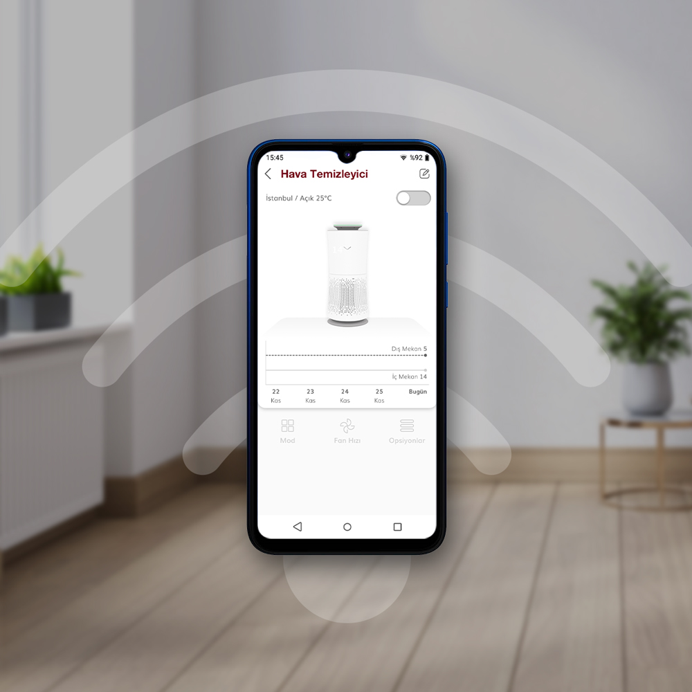 WI-FI ile Uzaktan Kontrol Özelliği Vestel Hava Temizleyici WI-FI ile Uzaktan Kontrol Özelliği